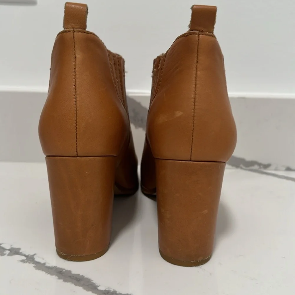 Kelsi Dagger tan booties, slightly worn, size 9,, smoke free home.